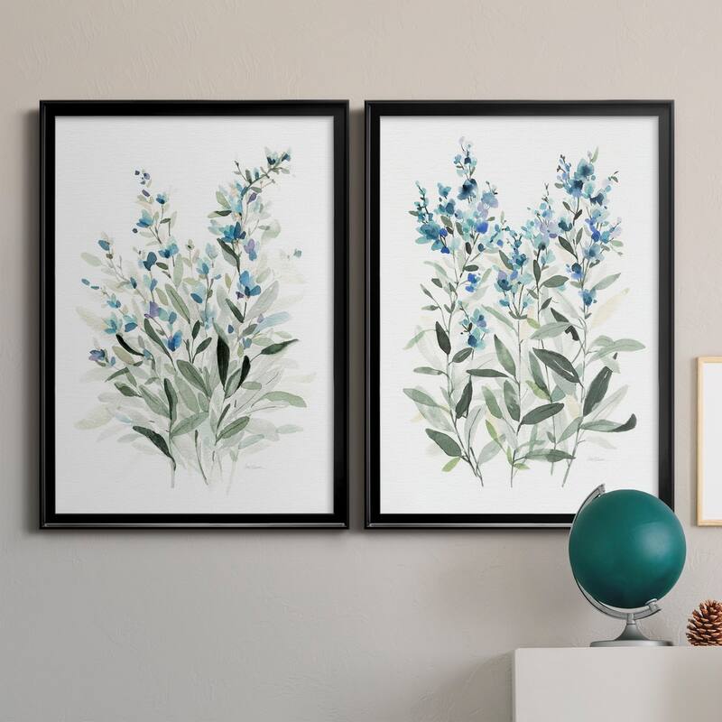 Delicate Blue Botanical I Premium Framed Print - Ready to Hang - Multi-Color