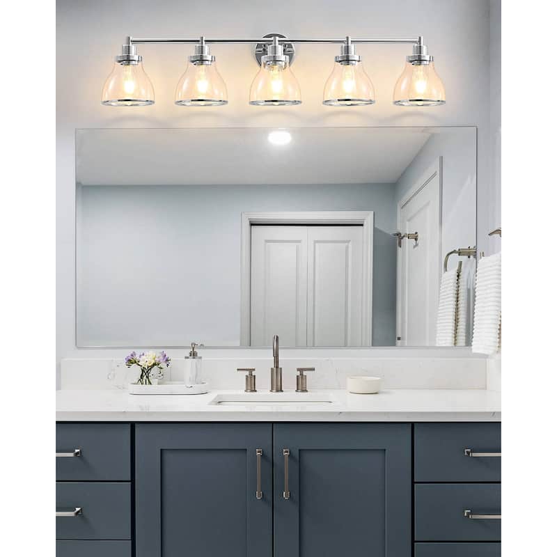 Hermosa Polished Nickel 5-Light Bathroom Vanity Light
