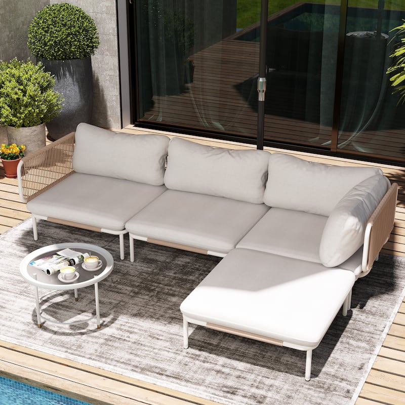Pellebant Outdoor Sectional Sofa Patio Conversation Seating Set