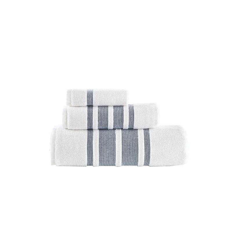 Brooks Brothers Contrast Border 3 pcs Towel Set - Navy