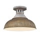 preview thumbnail 2 of 1, Golden Lighting Kinsley 1-light Semi-Flush Mount in Antique Rust shade - 15x9.625"