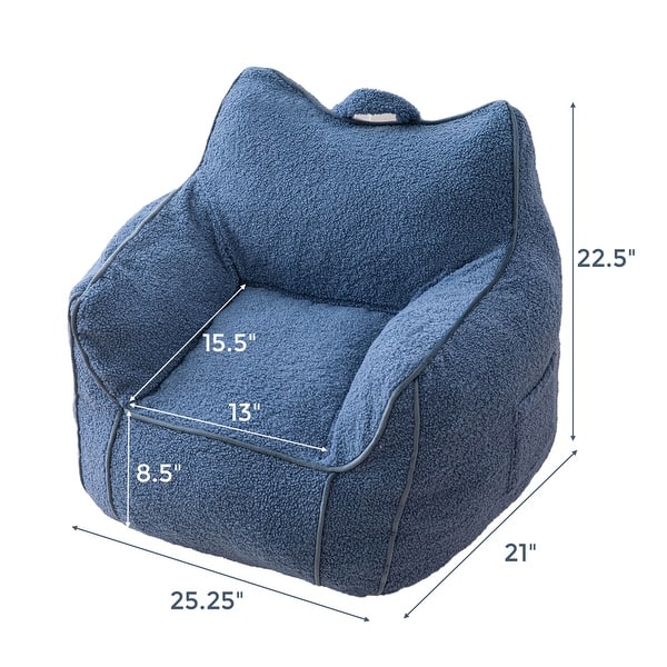 dimension image slide 1 of 12, Children's Bean Bag Chair,Corduroy Bean Bag Sofa with Armrests