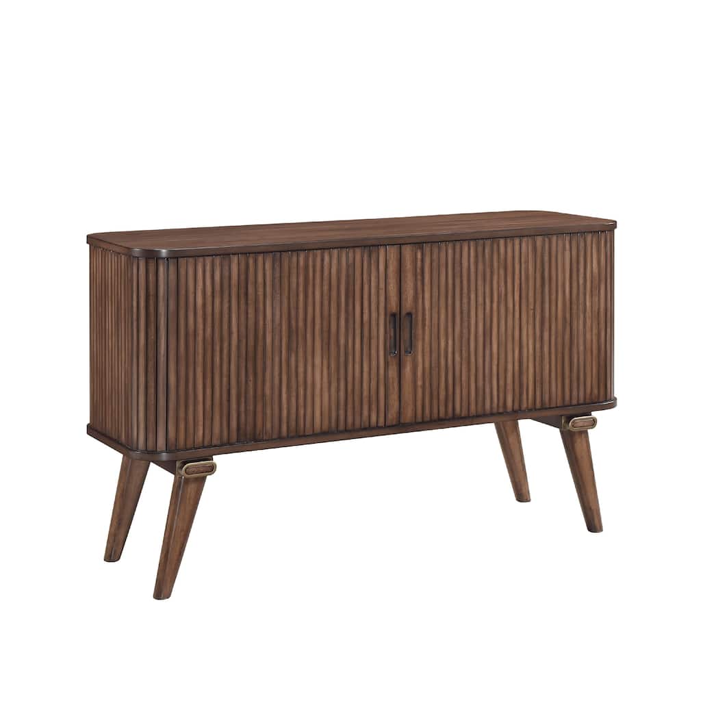Manny Sideboard Buffet Console, 2 Drawers, Shelves and Doors, Brown