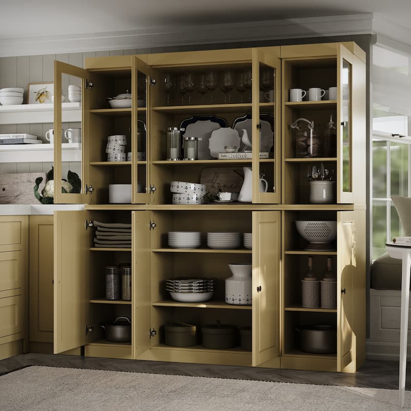 Palace Imports 100% Solid Wood 65" Kitchen China Pantry Cabinet - 65" x 71.5"