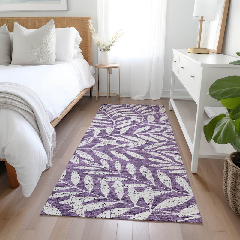 Machine Washable Indoor/ Outdoor Chantille Palm Rug