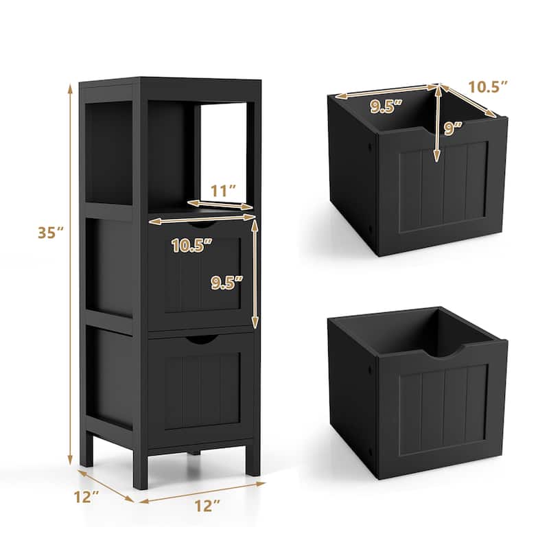 Costway Bathroom Floor Cabinet Freestanding Side Storage Organizer - See Details