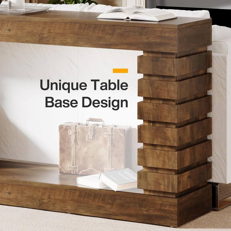 70.87" Narrow Brown Wood Console Table with Storage for Entryway Sofa Table, Hallway Living Room