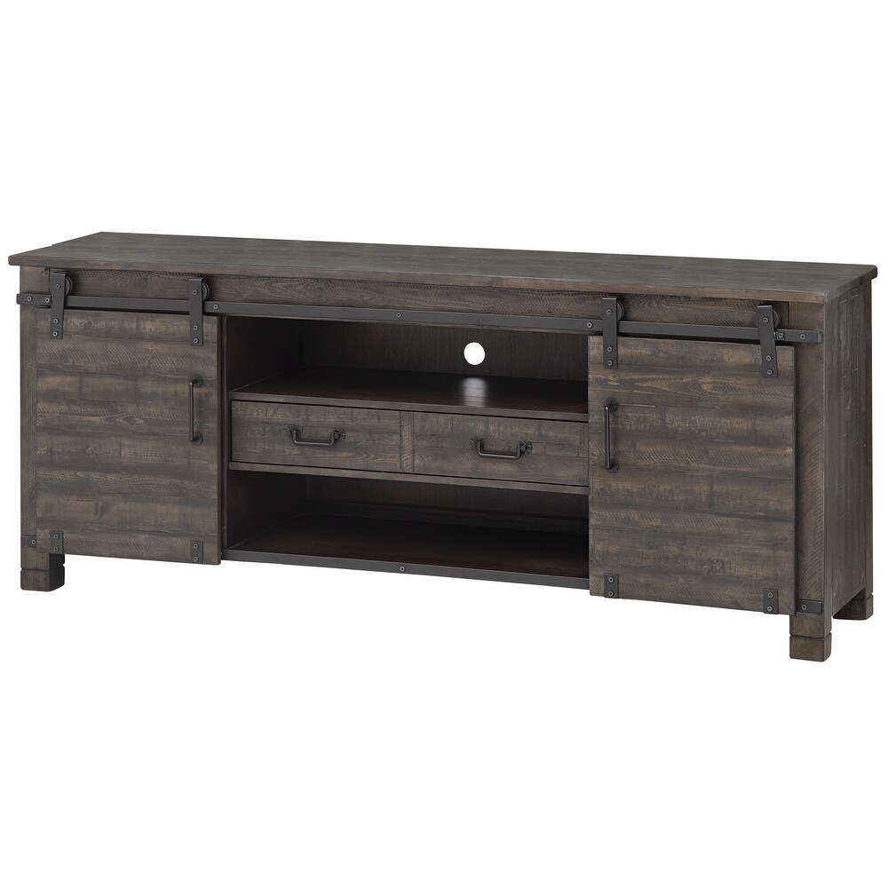 Magnussen Home Furnishings Abington Rustic Weathered Charcoal Entertainment Console (Charcoal)
