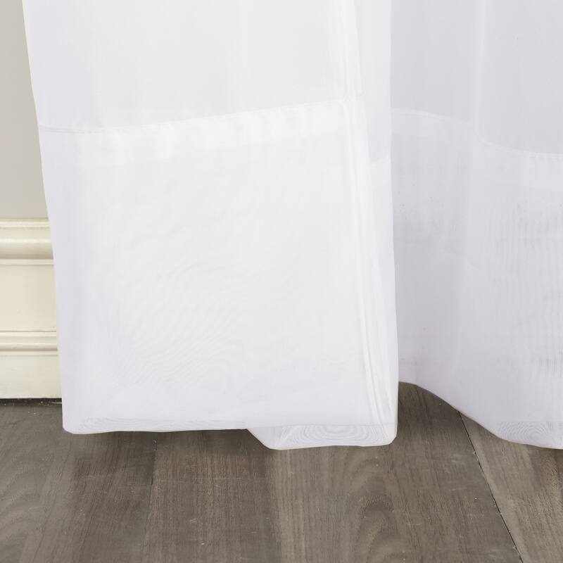 No. 918 Emily Voile Sheer Rod Pocket Curtain Panel, Single Panel