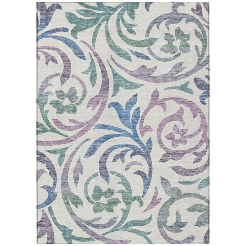 HomeRoots Floral Transitional Rectangle Outdoor Rug