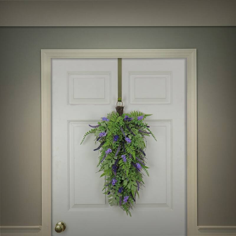 National Tree Company 30 in. Fern and Astilbe Flowers Teardrop - 30 in
