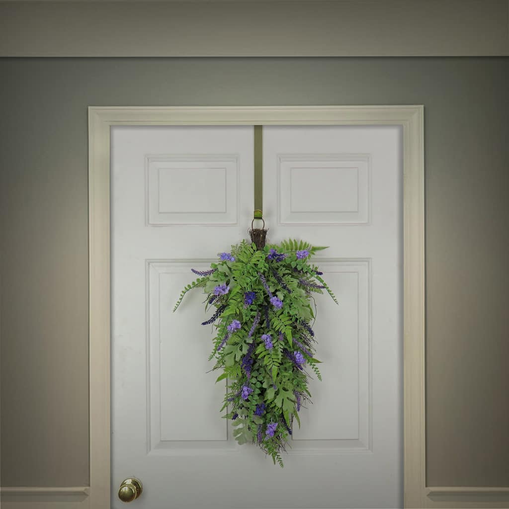 National Tree Company 30 in. Fern and Astilbe Flowers Teardrop - 30 in