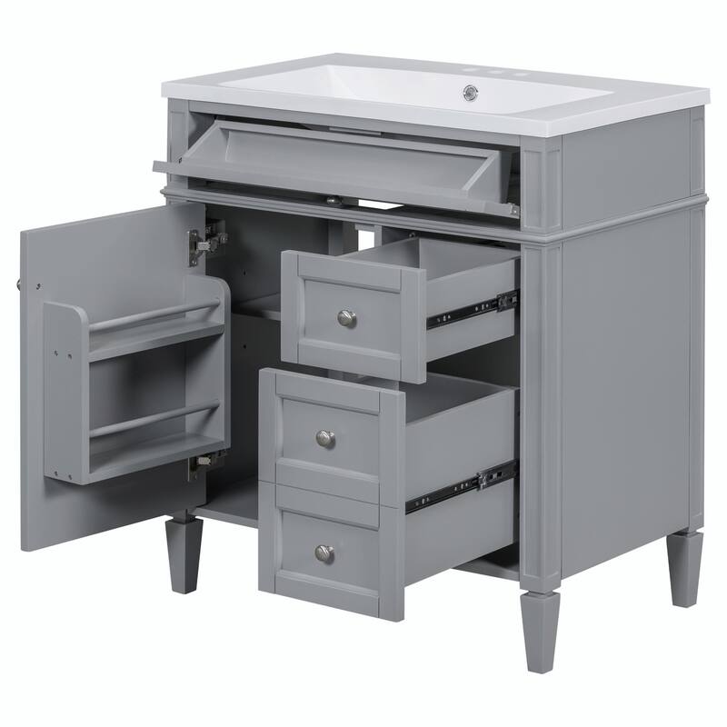 30'' Bathroom Vanity Set with Mirror Cabinet