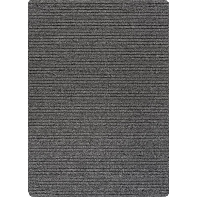 Beverly Rug Solid Color Non-Slip Rubber Back Washable Indoor Area Rug - 6X9 - Gray