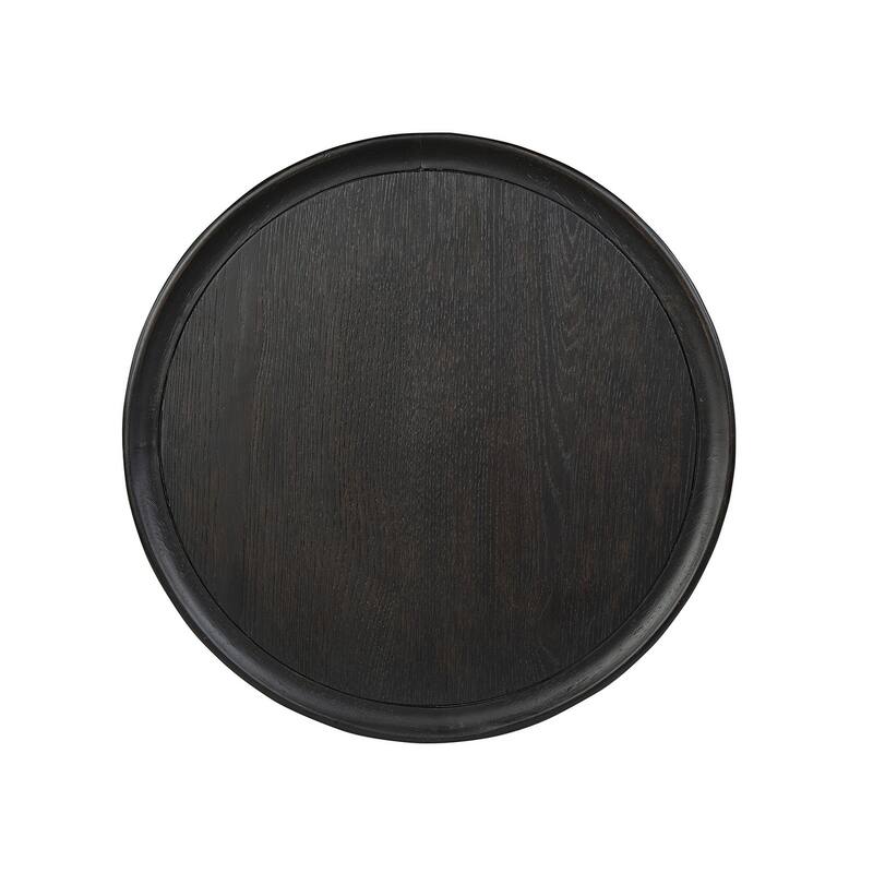 Magnussen Home Lindon Coffee Bean Round Pedestal Accent End Table - 18''W x 18''D x 26''H