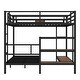 preview thumbnail 8 of 10, Queen Over Twin Bunk Bed with Storage Area Shelves Hangers Noise Reduced Black