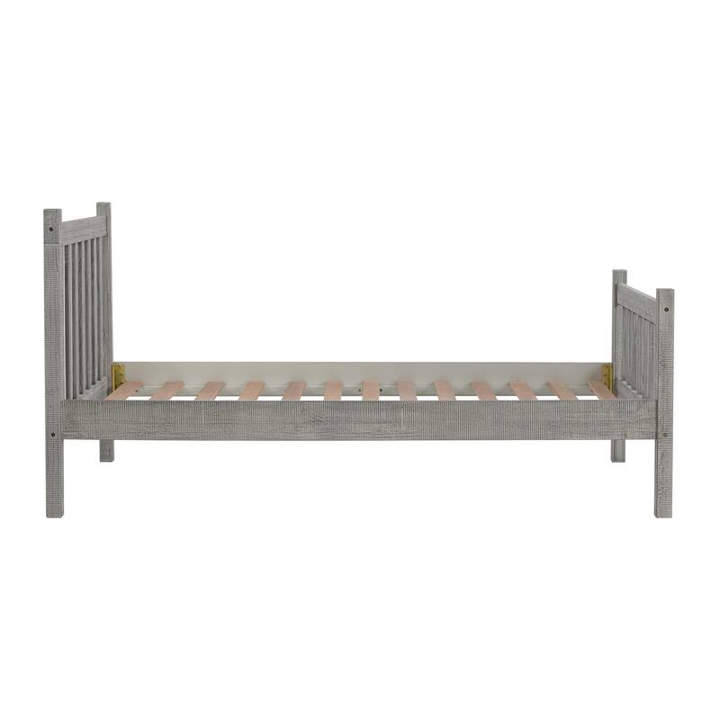 Windsor 3-Piece Wood Bedroom Set with Slat Twin Bed and 2 Nightstands