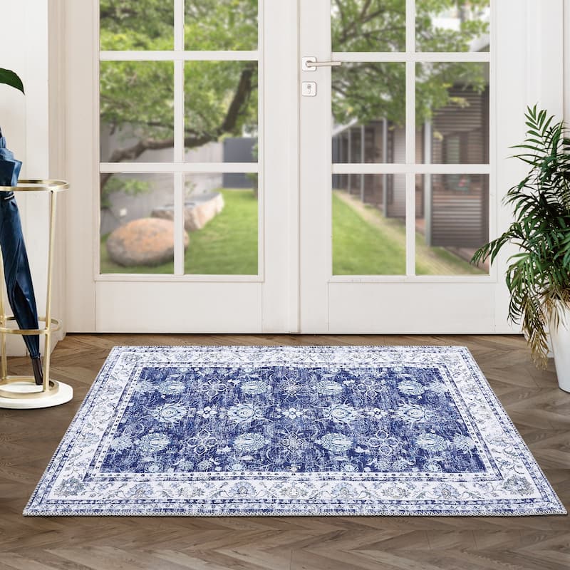Garvee Boho Rugs Bohemian Rugs Floral Distressed Area Rug