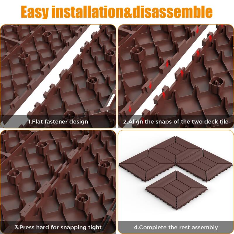 New 12 inch balcony deck tiles, DIY interlocking deck floor tiles, indoor and outdoor floor tiles, easy to install patio tiles