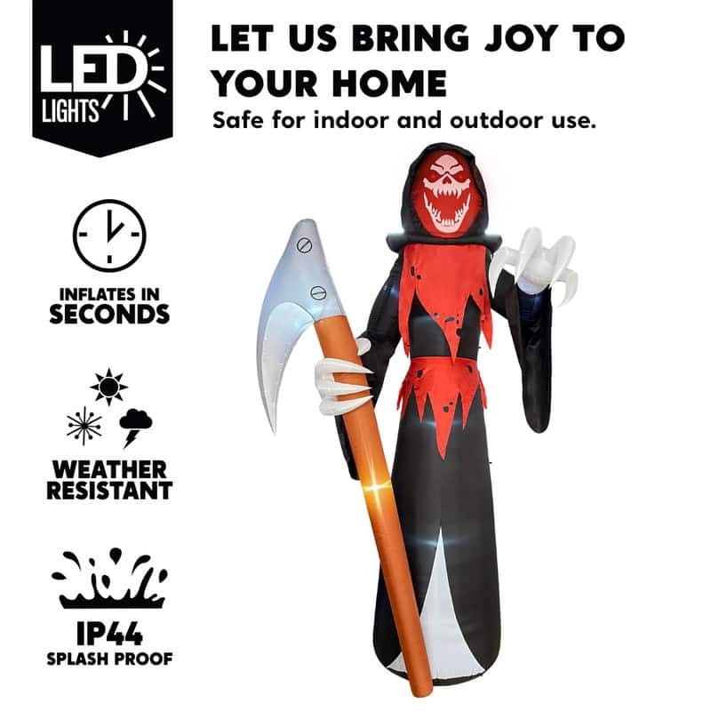 12 ft Halloween Inflatable Grim Reaper - Multicolor