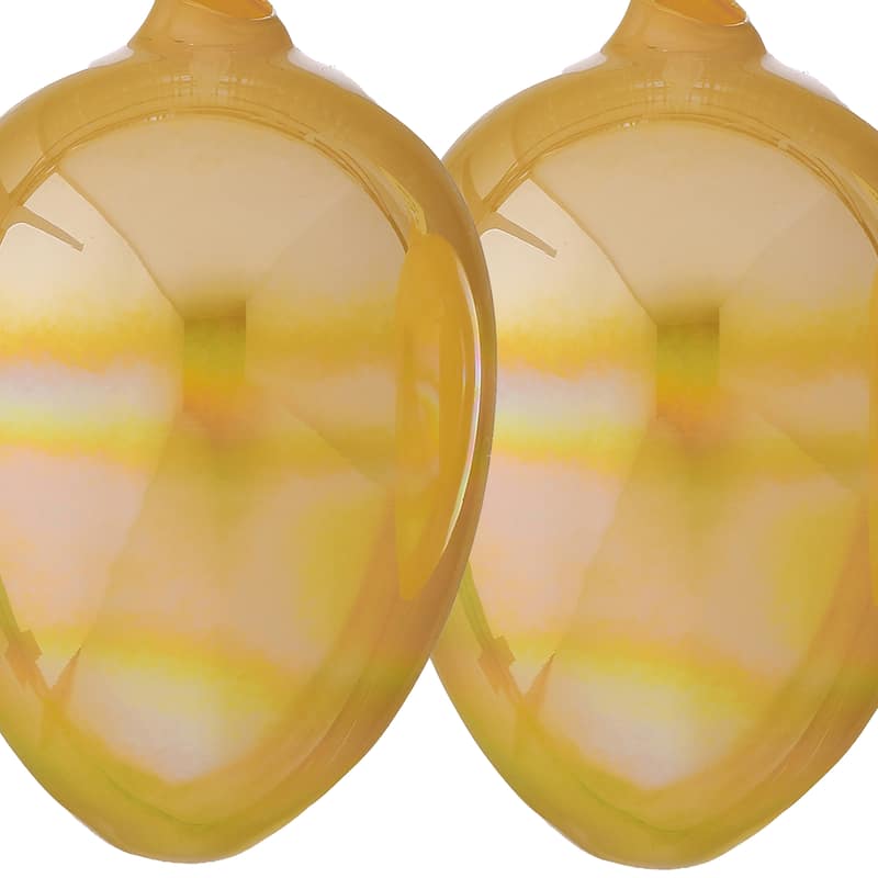 4" Iridescent Glass Egg Ornament Box of 4
