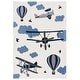 preview thumbnail 19 of 35, SAFAVIEH Carousel Kids Turi Airplane Rug 4' x 6' - Ivory/Blue - Rectangle