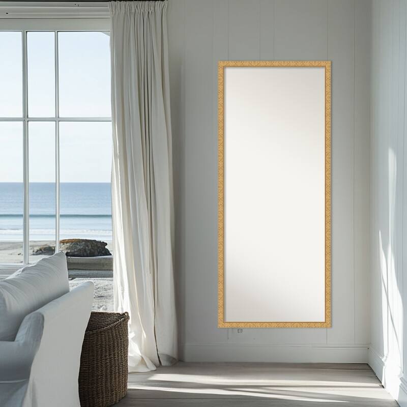 Lila Non-Beveled Wood Framed Full-Length Floor Leaner Mirror