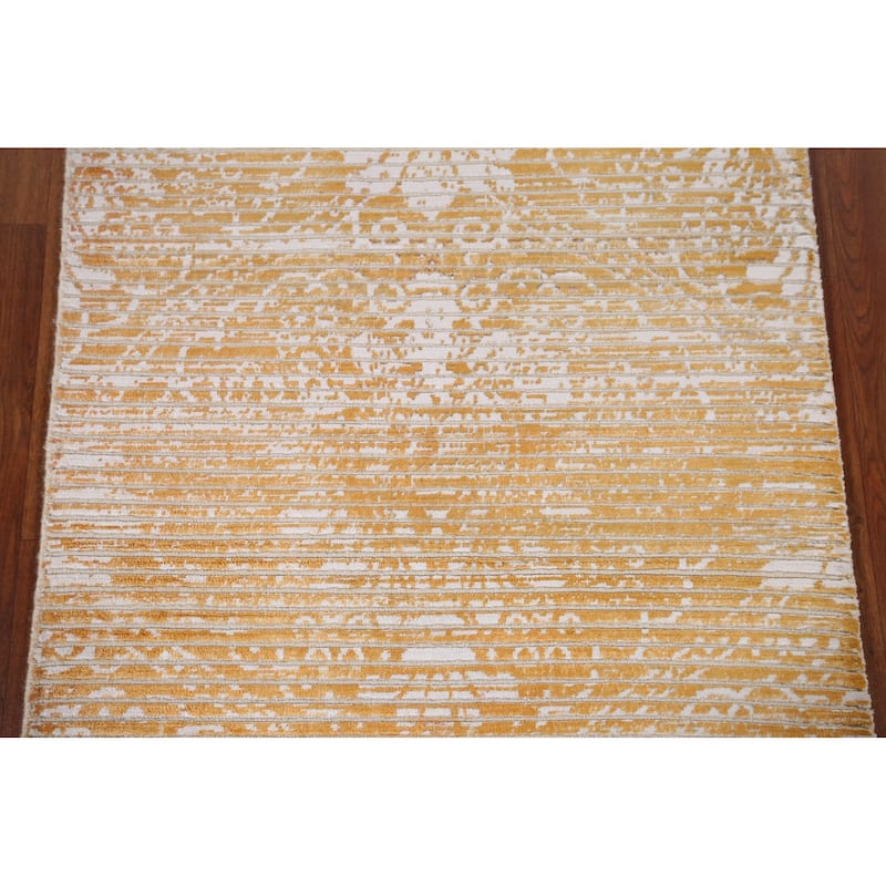 Abstract Oriental Accent Rug Handmade Modern Wool Carpet - 2'9" x 6'4"