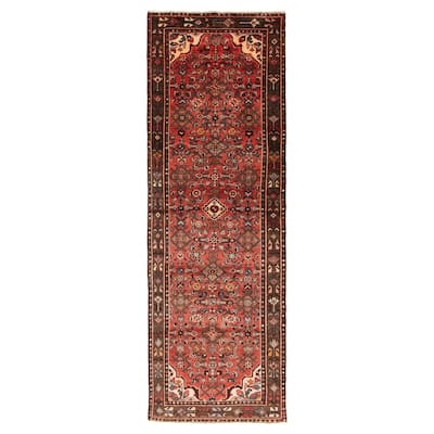 ECARPETGALLERY Hand-knotted Andelz Red Wool Rug - 3' 4" x 9' 10"
