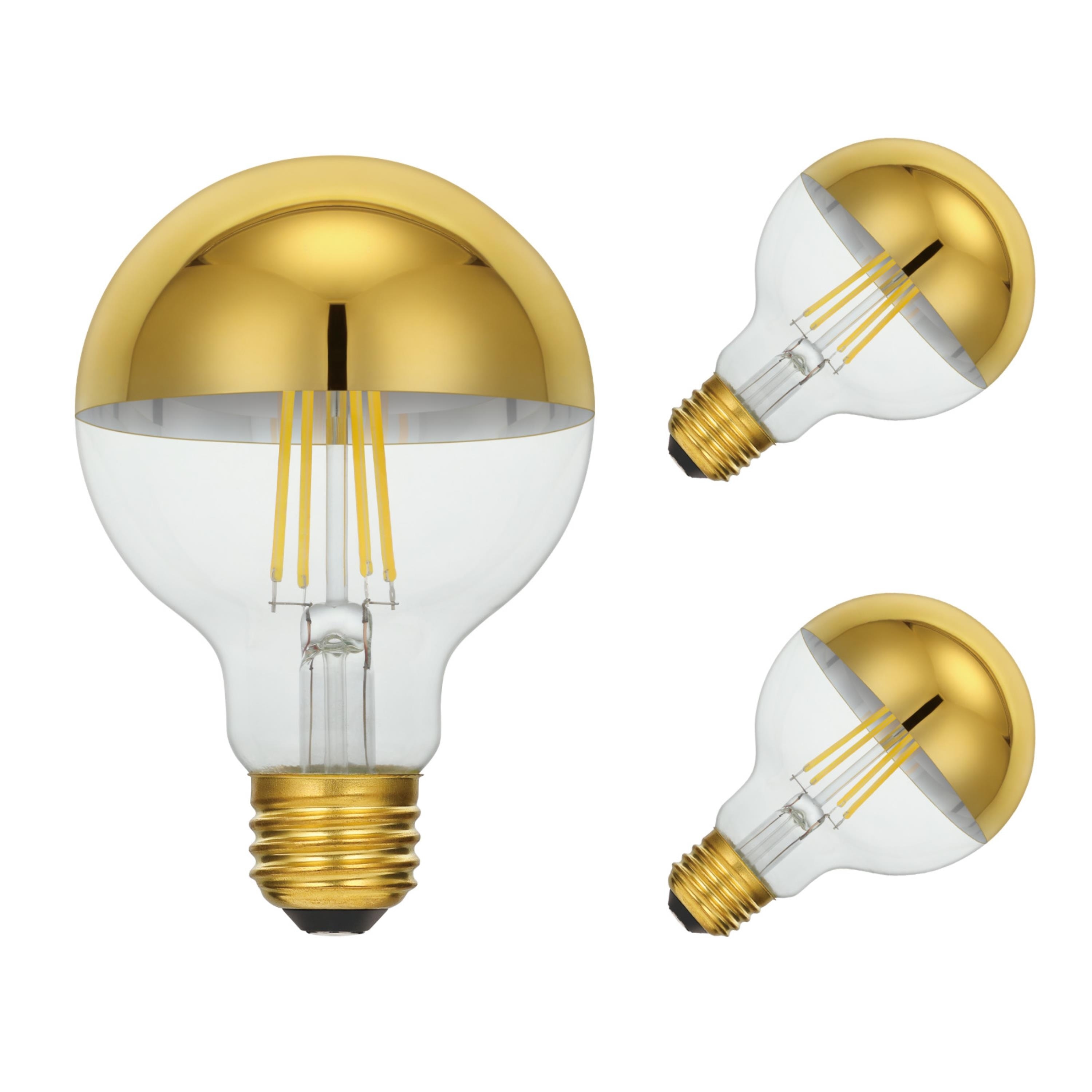 Westinghouse 5.5 Watt (40 Watt Equivalent) 1/2 Gold G25 Dimmable Filament LED Light Bulb Medium (E26) Base, 3-Pack