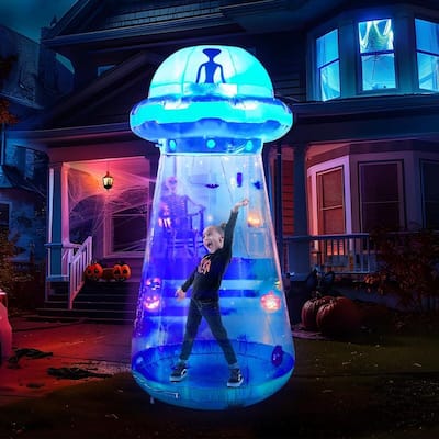 9 FT Halloween Inflatable UFO Yard Decoration