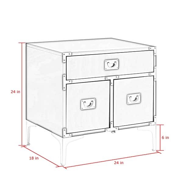 Joliet Wood Lacquer Chrome Table/Accent Table/Nightstand 3 Drawers