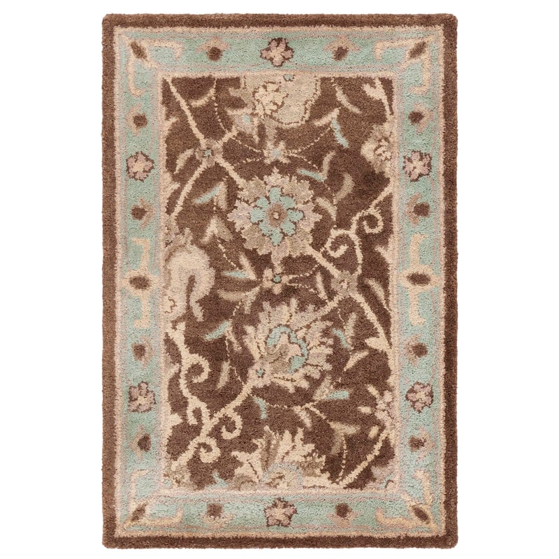 SAFAVIEH Handmade Antiquity Zuriñe Traditional Oriental Wool Rug - 2' x 3' - Brown/Green
