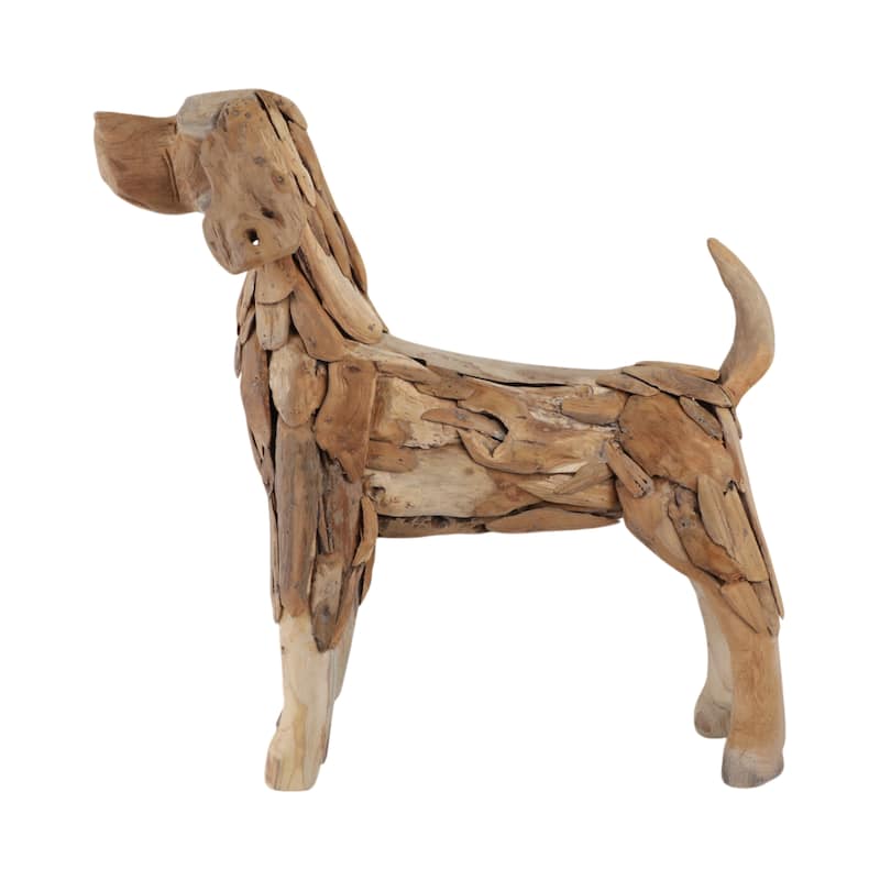 Driftwood Hound Beagle Dog Sculpture Decorative Art - 28" Brown - 28" x 8" x 23"