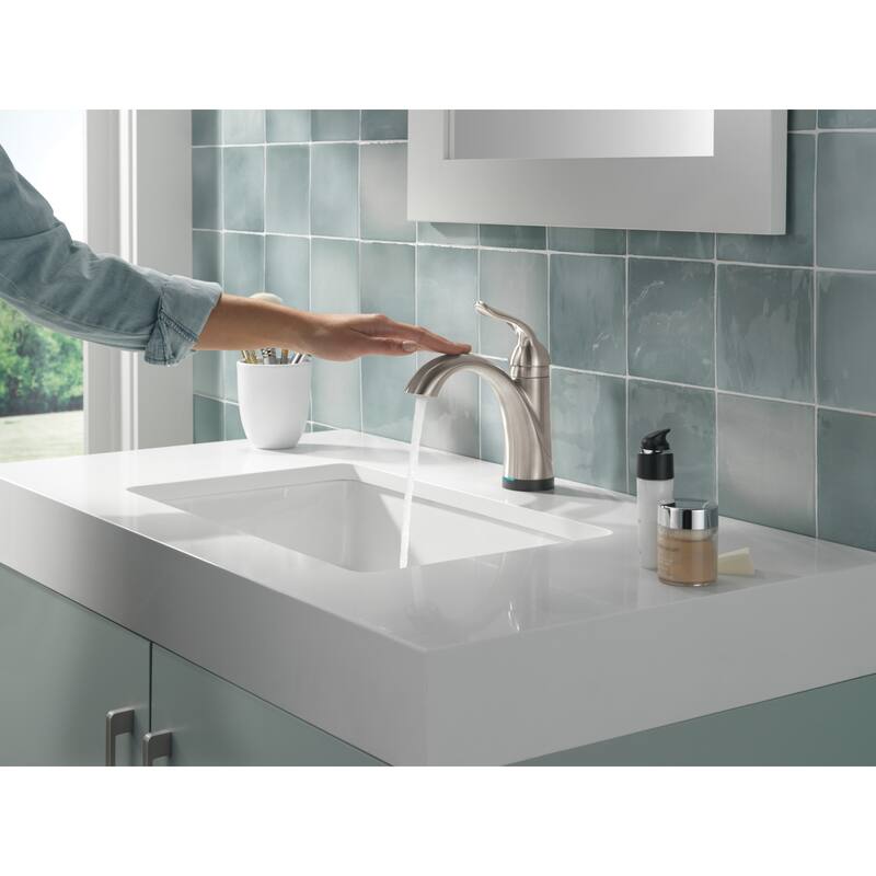 Delta Lahara Single Hole Bathroom Faucet with On/Off Touch and