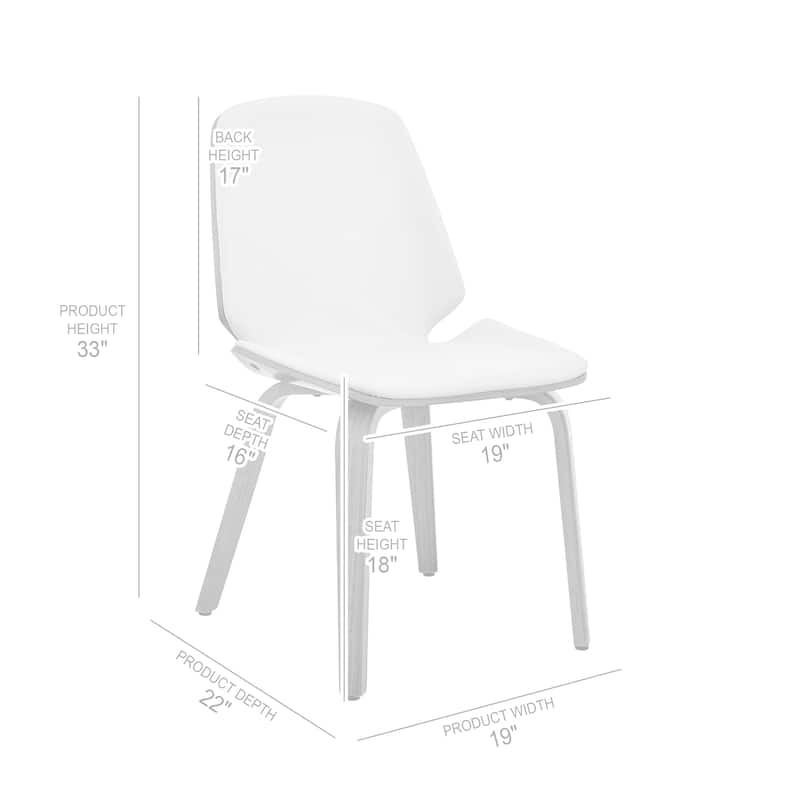 Brinley Walnut or Black Wood Upholstered Dining Chair