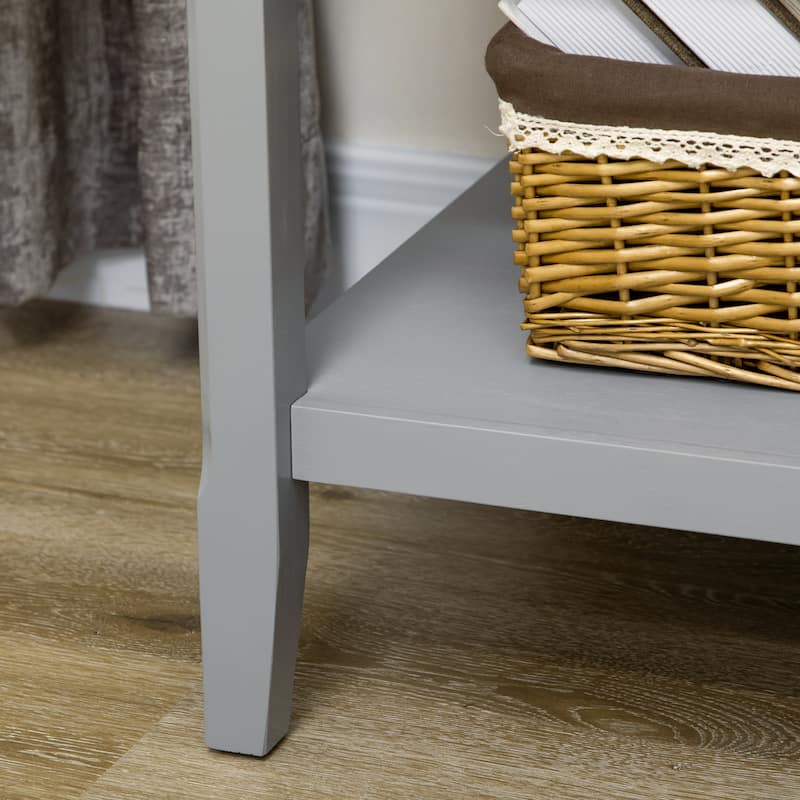 Retro Side Table, End Table with Storage Drawer and Open Shelf for Living Room, Bedroom