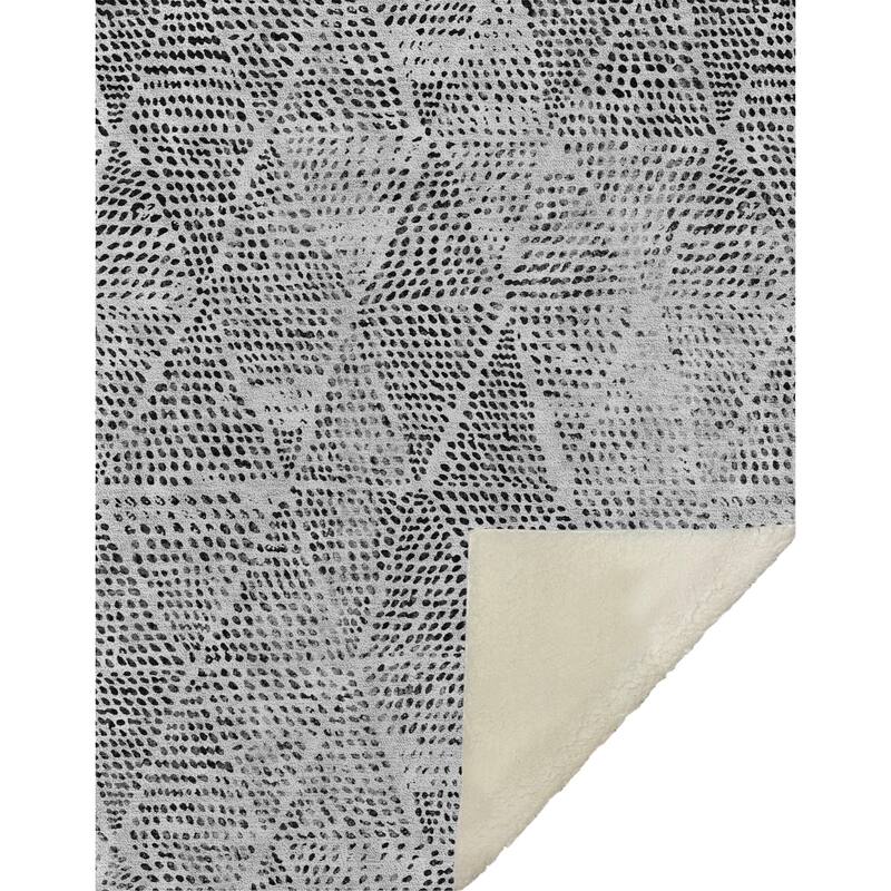 Premium Machine Washable Casual Diamond Sherpa Throw Blanket