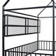 preview thumbnail 13 of 40, Twin Size Metal Bed House Bed Frame with Fence and Four Metal Grid Shelves
