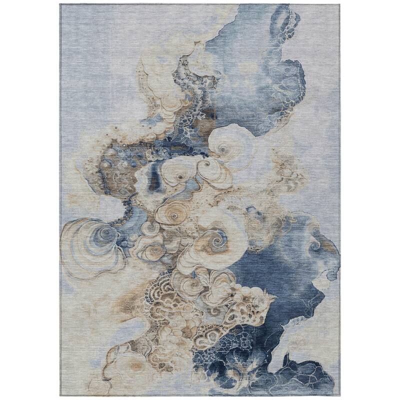 HomeRoots Abstract Transitional Rectangle Outdoor Rug