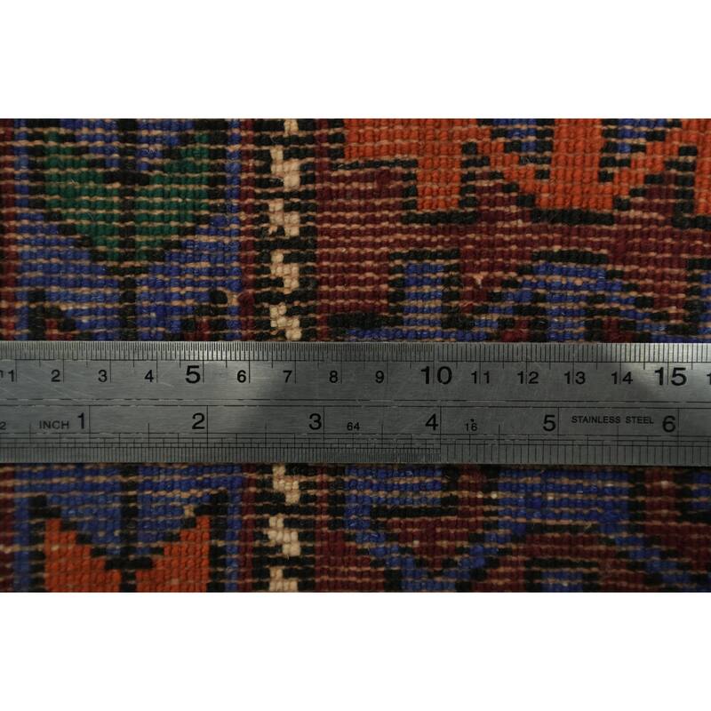 Hand Knotted Oriental 100% Wool Carpet Traditional Tribal Red Kazak Area Rug - 9' 9'' X 5' 2''