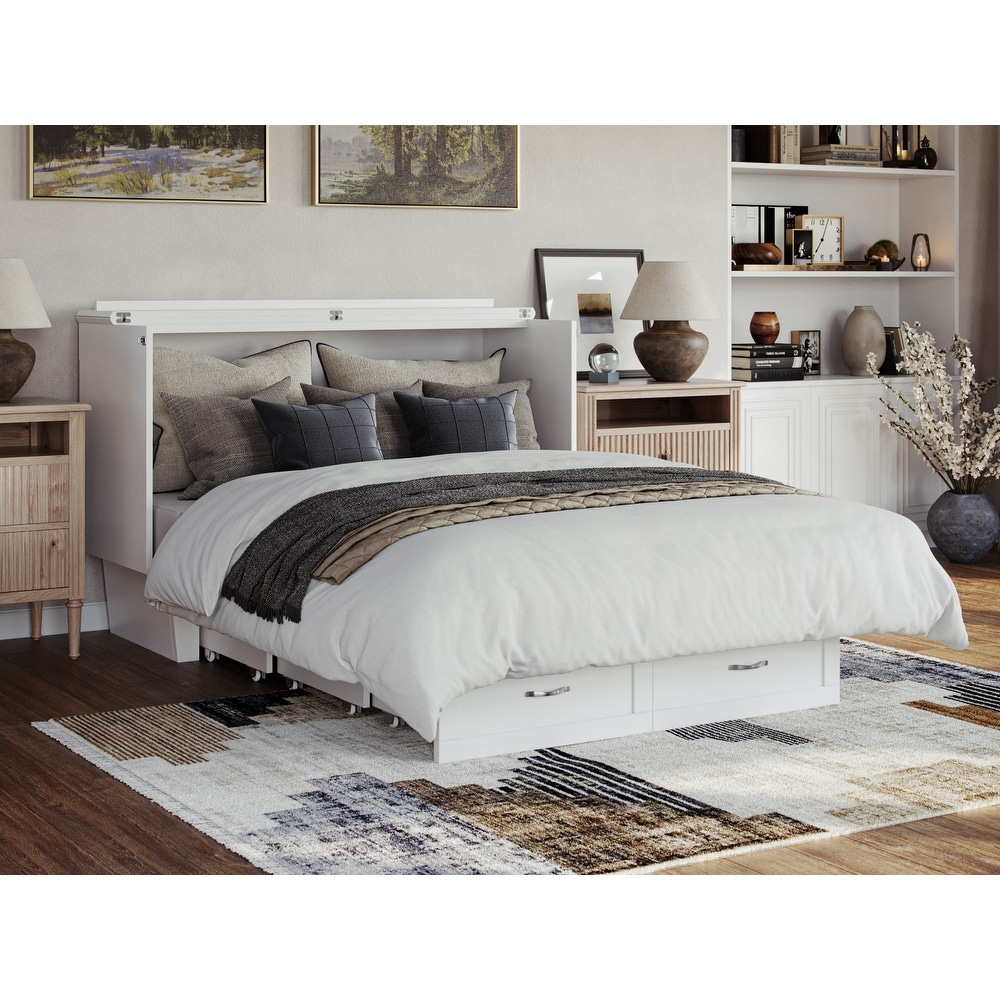 White queen deals size murphy bed