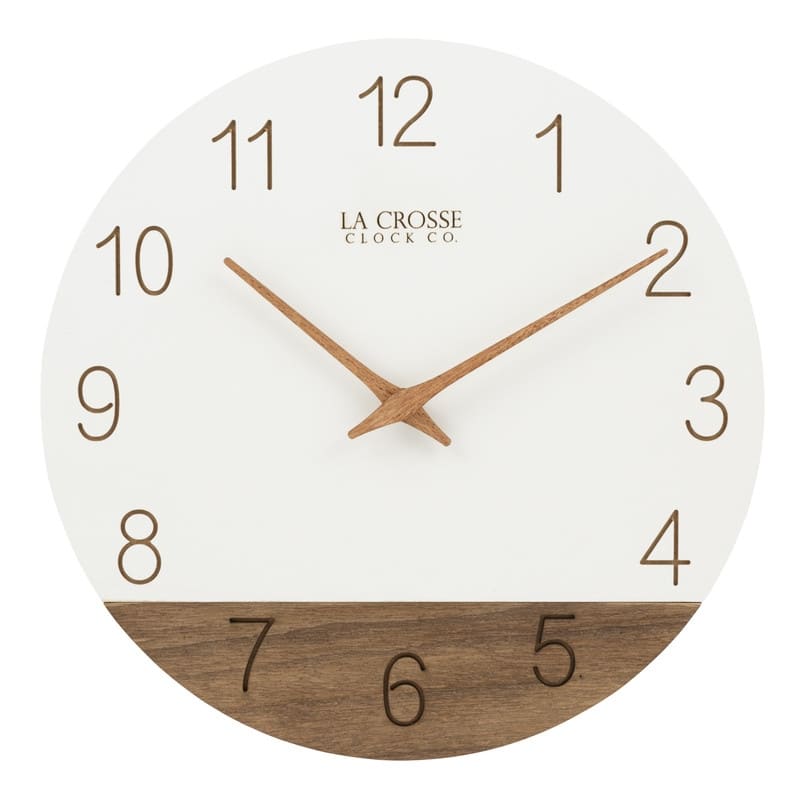 La Crosse Clock 12" Sierra Wood Quartz Analog Wall Clock