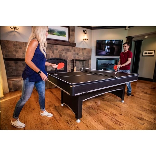 7-Foot 2-in-1 Conversion top Pool Table Ping Pong Table Set - 84'' L X 46.5'' W X 31'' H - Bed ...