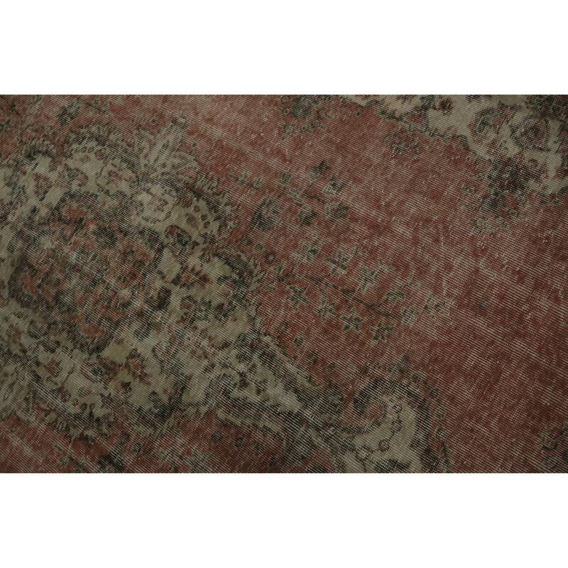 Hand Knotted Oriental 100% Wool Carpet Transitional Floral Red Anatolian Area Rug - 9' 5'' X 6' 0''