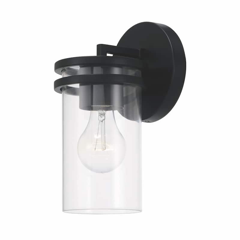 Fuller 1-light Wall Sconce w/ Clear Glass - Matte Black