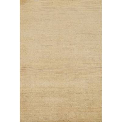 Modern Gabbeh Oriental Foyer Rug Hand-Knotted Contemporary Wool Carpet - 3'5"x 4'11"