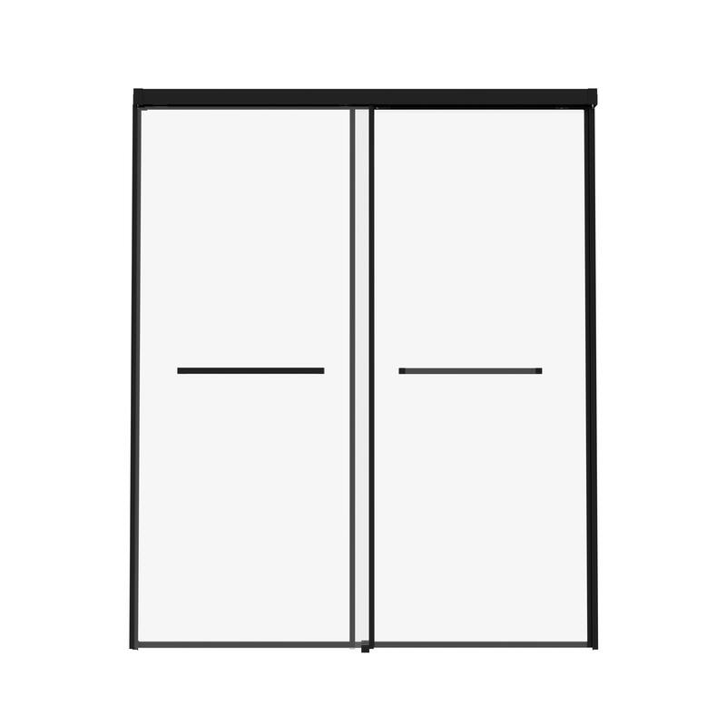 GDFStudio - Santiago Semi-Frameless Double Sliding Shower Door with Tempered Glass and Smooth Glide System