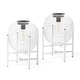 preview thumbnail 8 of 16, Glitzhome White Metal Outdoor Solar Lantern with Stand (Set of 2) 2-Piece