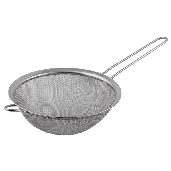 Home Kitchenware Metal Round Flour Soybean Milk Noodle Mesh Strainer - Silver - 14.8" x 7.9" x 2.8"(L*D*Depth). Opens flyout.